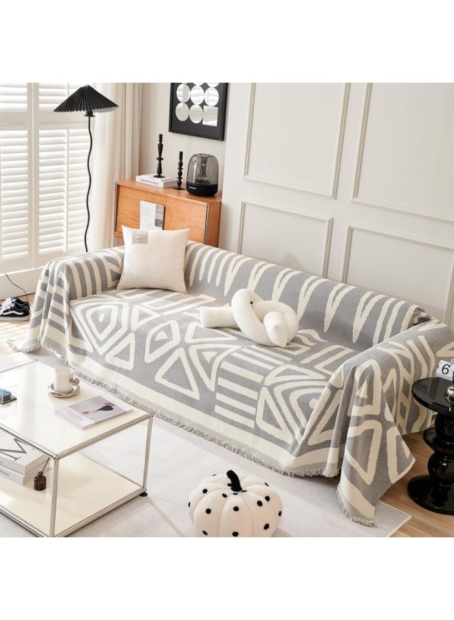 ZERIFAM Reversible Chenille Sofa Cover, Stylish Sofa Cover Can Be Used as Sofa Blanket, Chenille Sofa Slipcover for Pets Washable, Luxury Sofa Blanket Cover, Bohemian Sofa Slipcovers - Image 1